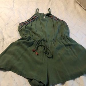 Green Romper (L) with embroidery and tassels